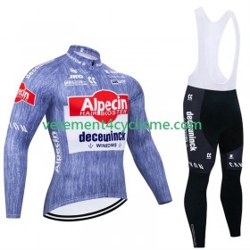Homme Tenue Cycliste Manches Longues et Collant à Bretelles Hiver Thermal Fleece Alpecin Deceuninck 2024